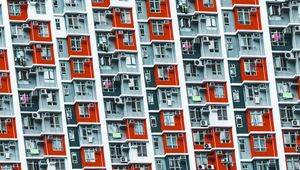 Preview wallpaper building, facade, windows, wall, apartments