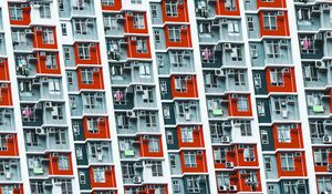 Preview wallpaper building, facade, windows, wall, apartments