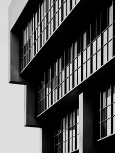 Preview wallpaper building, facade, windows, bw