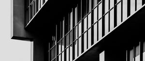 Preview wallpaper building, facade, windows, bw