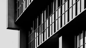 Preview wallpaper building, facade, windows, bw