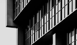 Preview wallpaper building, facade, windows, bw