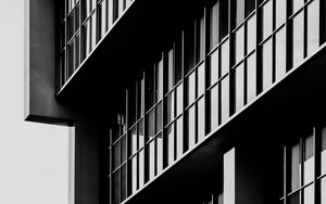 Preview wallpaper building, facade, windows, bw