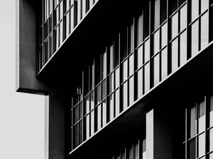 Preview wallpaper building, facade, windows, bw