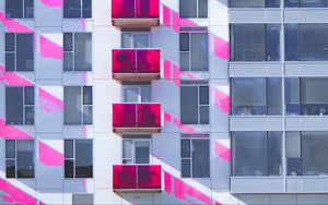 Preview wallpaper building, facade, windows, balconies, architecture