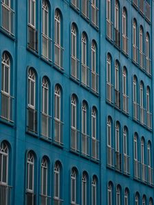 Preview wallpaper building, facade, windows, architecture, blue