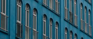 Preview wallpaper building, facade, windows, architecture, blue