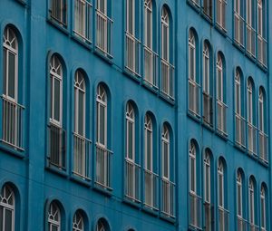 Preview wallpaper building, facade, windows, architecture, blue