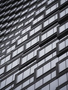 Preview wallpaper building, facade, windows, architecture, gray