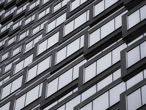 Preview wallpaper building, facade, windows, architecture, gray
