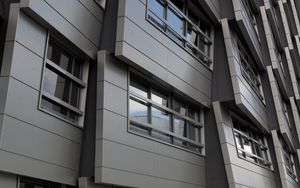 Preview wallpaper building, facade, windows, edges, gray