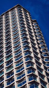 Preview wallpaper building, facade, windows, sky, blue