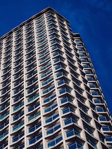 Preview wallpaper building, facade, windows, sky, blue