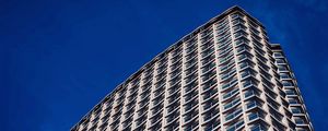 Preview wallpaper building, facade, windows, sky, blue