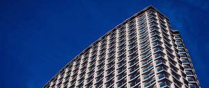 Preview wallpaper building, facade, windows, sky, blue