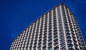 Preview wallpaper building, facade, windows, sky, blue