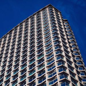 Preview wallpaper building, facade, windows, sky, blue