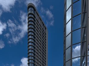 Preview wallpaper building, facade, windows, glass, sky
