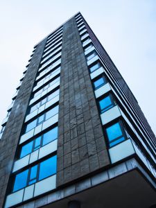 Preview wallpaper building, facade, windows, bottom view