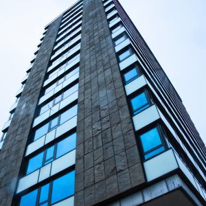 Preview wallpaper building, facade, windows, bottom view