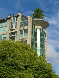 Preview wallpaper building, facade, windows, architecture, trees