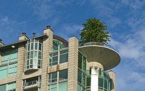 Preview wallpaper building, facade, windows, architecture, trees
