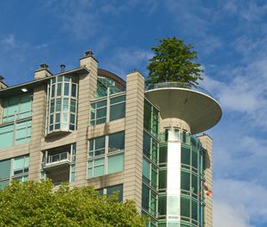 Preview wallpaper building, facade, windows, architecture, trees
