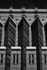 Preview wallpaper building, facade, windows, bricks, black and white