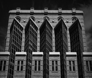 Preview wallpaper building, facade, windows, bricks, black and white