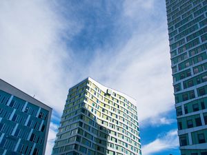 Preview wallpaper building, facade, windows, architecture, shadow, sky