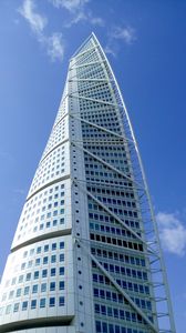 Preview wallpaper building, facade, windows, sky, white, blue