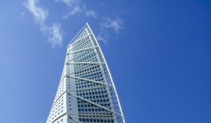 Preview wallpaper building, facade, windows, sky, white, blue