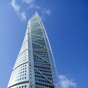 Preview wallpaper building, facade, windows, sky, white, blue