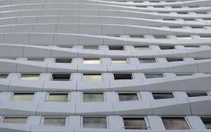 Preview wallpaper building, facade, windows, relief, architecture, white