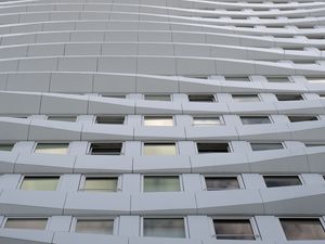 Preview wallpaper building, facade, windows, relief, architecture, white