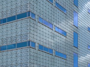 Preview wallpaper building, facade, windows, blue