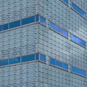 Preview wallpaper building, facade, windows, blue