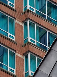 Preview wallpaper building, facade, windows, bricks, architecture