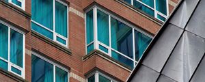 Preview wallpaper building, facade, windows, bricks, architecture