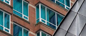 Preview wallpaper building, facade, windows, bricks, architecture