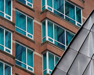 Preview wallpaper building, facade, windows, bricks, architecture