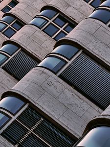 Preview wallpaper building, facade, windows, waves, architecture