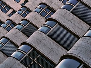 Preview wallpaper building, facade, windows, waves, architecture