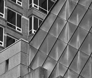 Preview wallpaper building, facade, windows, architecture, black and white