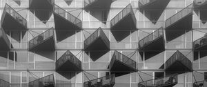 Preview wallpaper building, floors, facade, architecture, bw