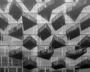 Preview wallpaper building, floors, facade, architecture, bw