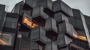 Preview wallpaper building, glass, architecture, bottom view