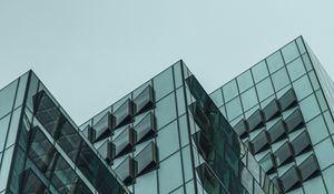 Preview wallpaper building, glass, architecture, facade, bottom view