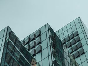 Preview wallpaper building, glass, architecture, facade, bottom view
