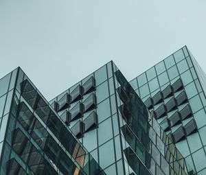Preview wallpaper building, glass, architecture, facade, bottom view